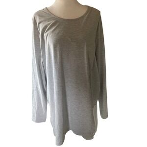 Soft Surroundings Womens Mixed Media Layered Hem Tunic XL Gray Lagenlook Casual